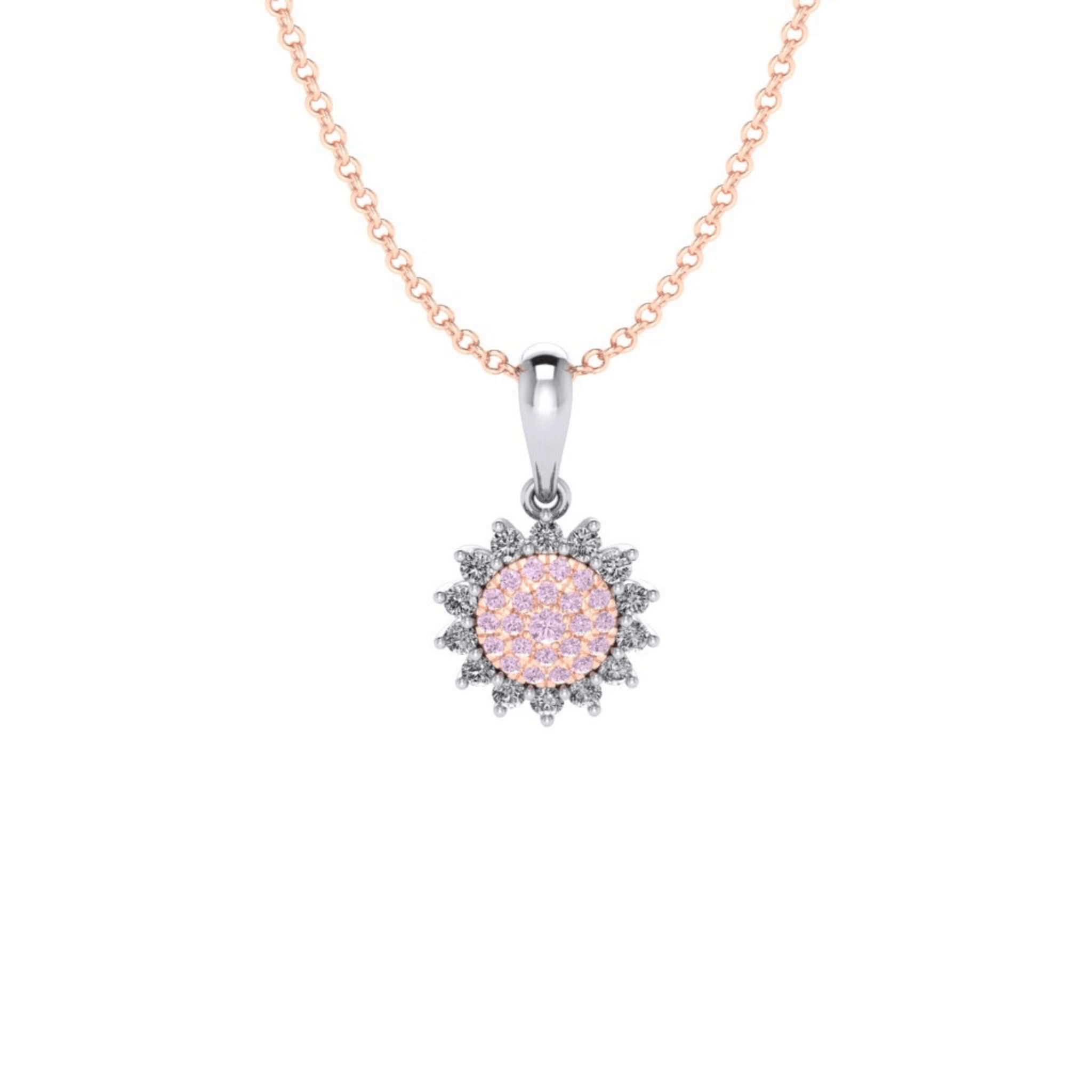 Eminence Pinks Diamond Sunflower Pendant - Rosendorff Diamond Jewellers